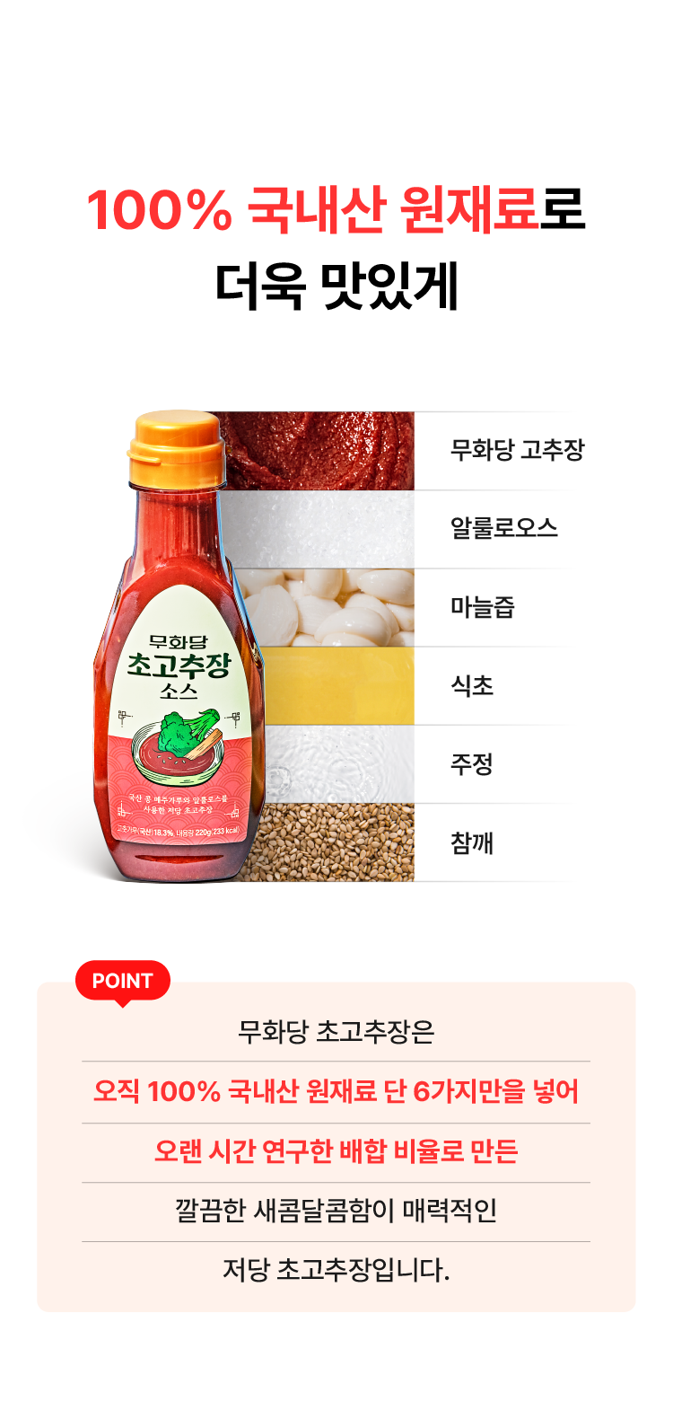 무화당 초고추장 소스의 원재료와 특징 소개 : 100% 국내산 원재료로 더욱 맛있게 무화당 초고추장 소스